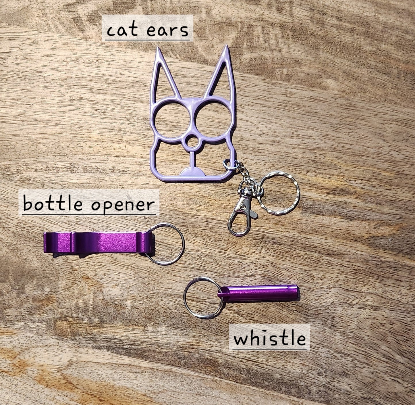 10 pc Purple safety keychain